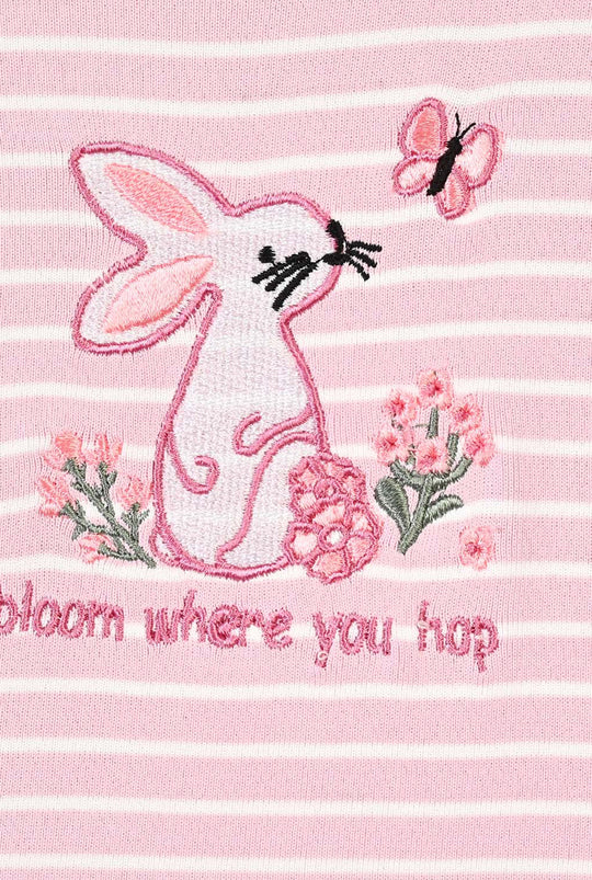 Infant Girls yarn Dyed T-Shirt Blooming-Pink