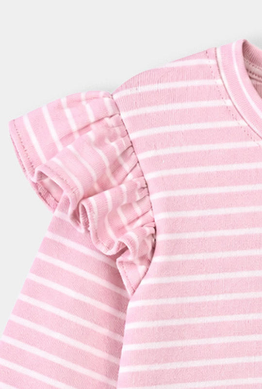 Infant Girls yarn Dyed T-Shirt Blooming-Pink
