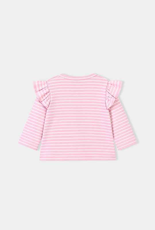 Infant Girls yarn Dyed T-Shirt Blooming-Pink