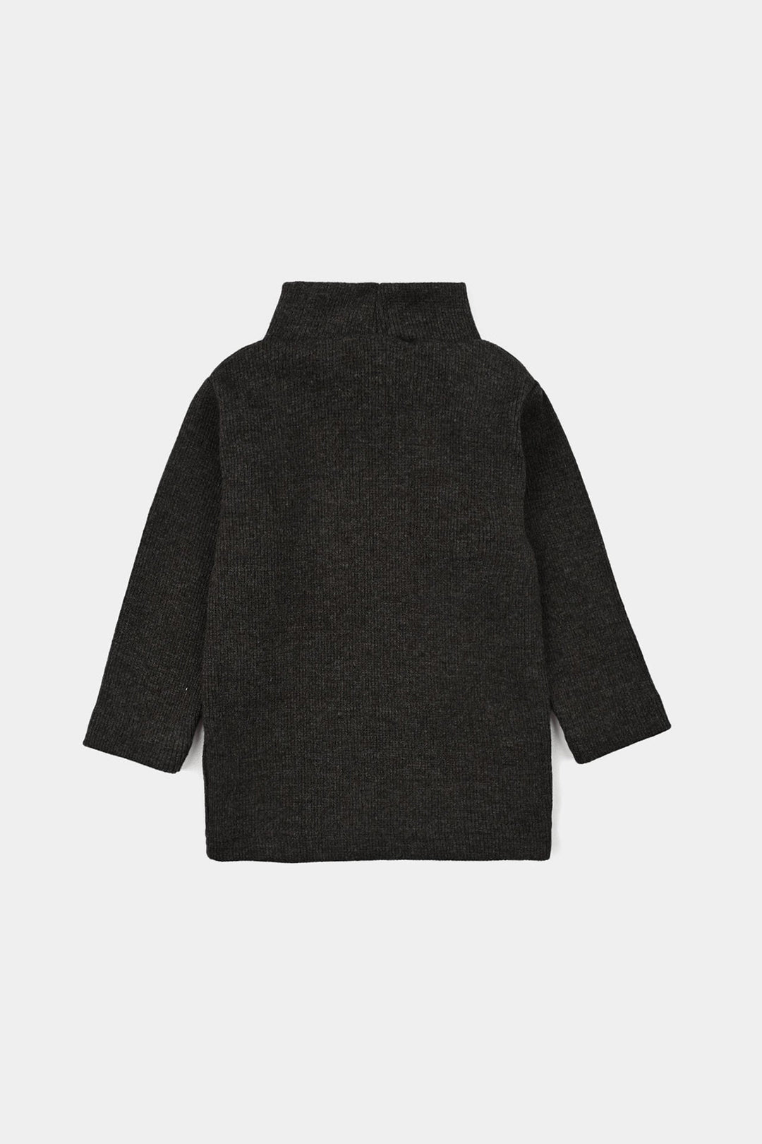 Infant Boys 2x1 Rib Turtle Neck Charcoal