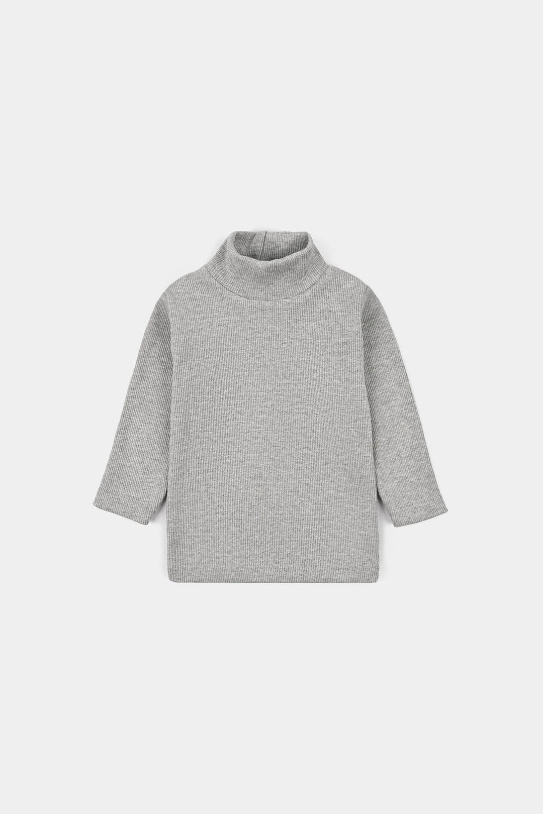 Infant Boys 2x1 Rib Turtle Neck H-Grey