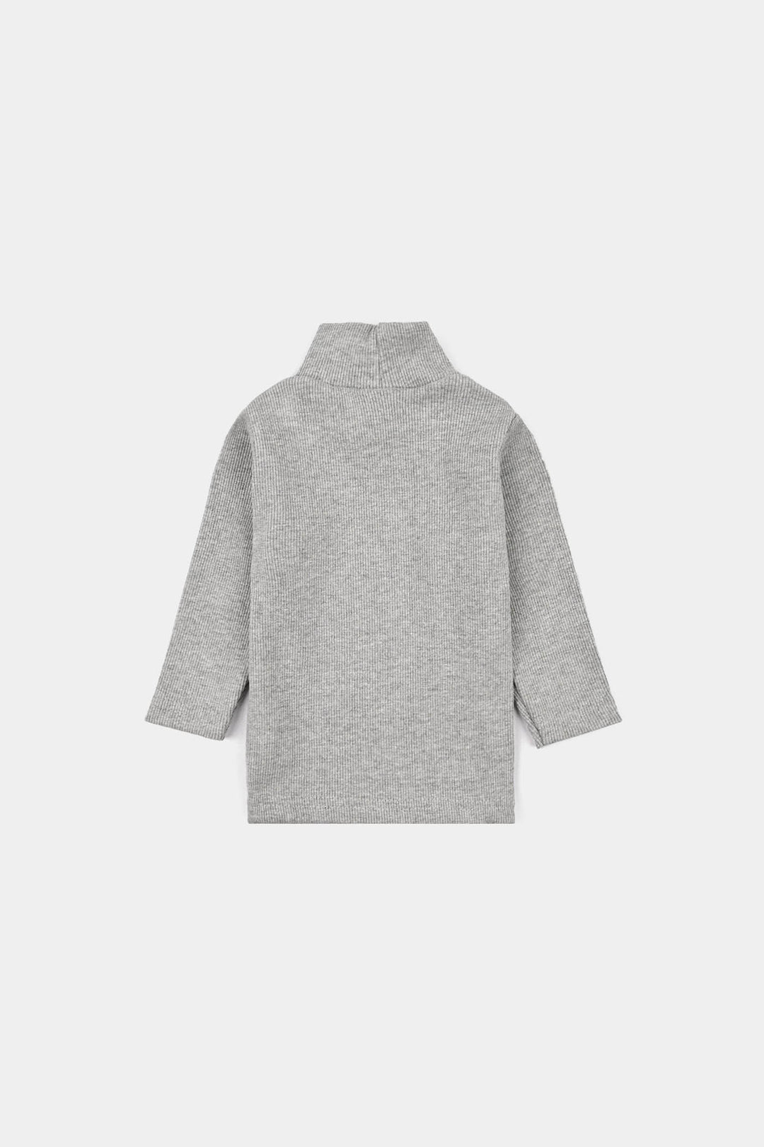 Infant Boys 2x1 Rib Turtle Neck H-Grey