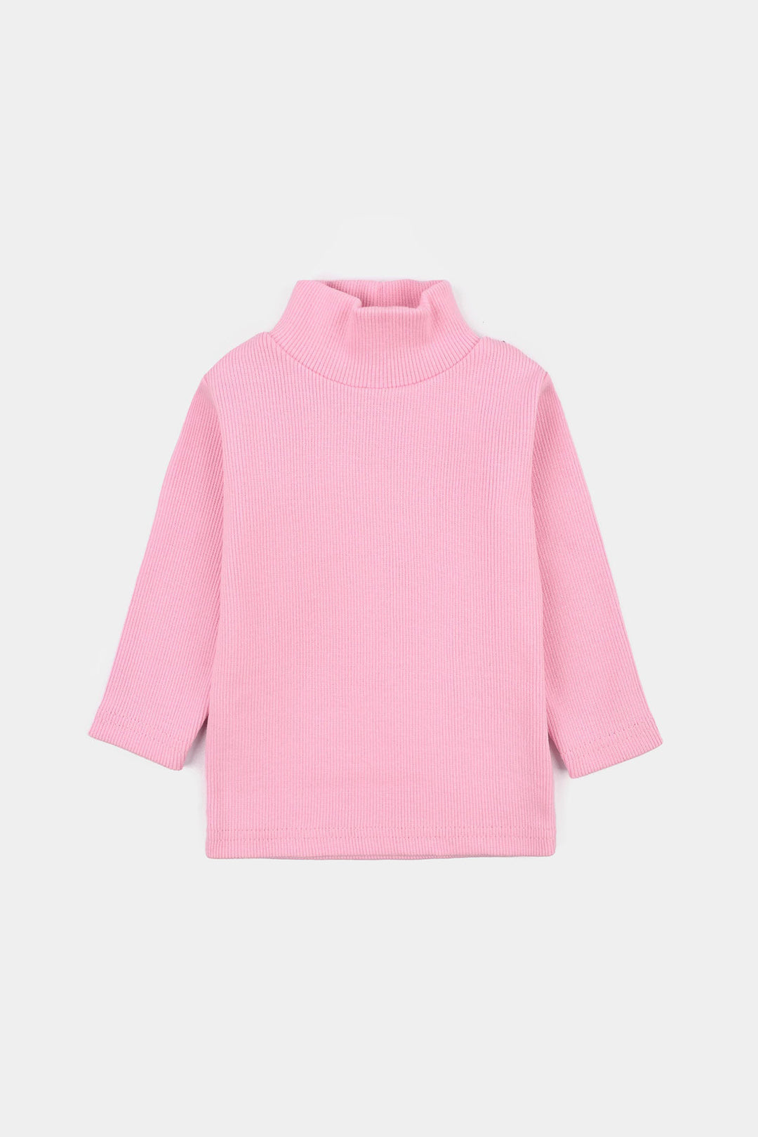 Infant Girls 2x1 Rib Turtle Neck - Pink