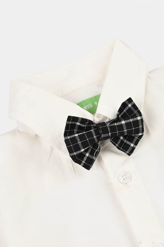 Infant Boys Yarn Dyed 3PC Suit-Checkered-BLACK