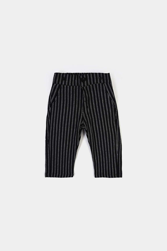 Infant Boys Yarn Dyed Suit-Linear-BLACK
