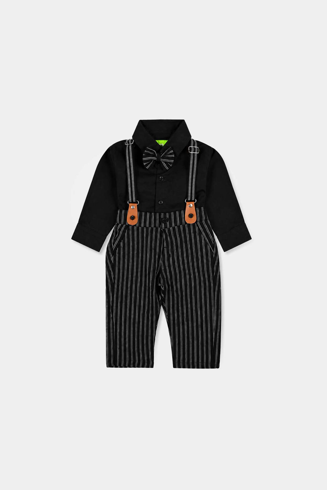 Infant Boys Yarn Dyed Suit-Linear-BLACK