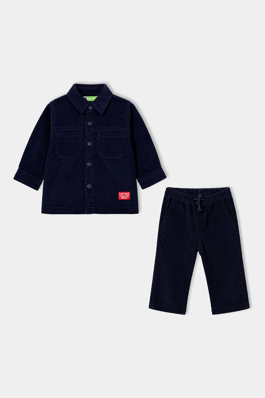 Infant Boys Corduroy Suit Midnight-NAVY