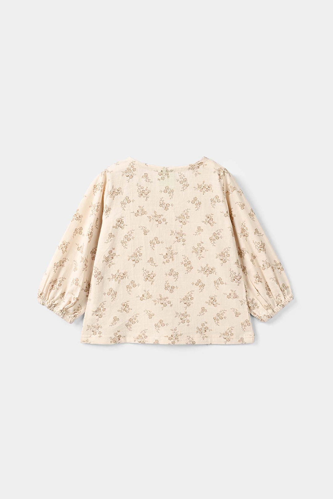Infant Girls Cotton Slub 2 Pc Suit Faded Garden - Beige
