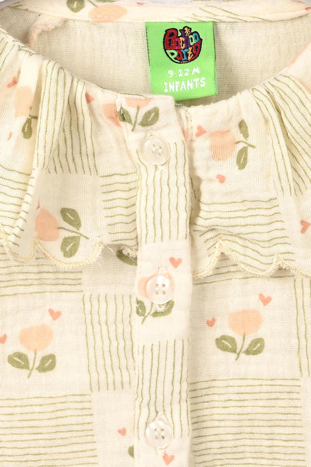 Infant Girls Gauze 2 Pc Suit - Bloom - Off White