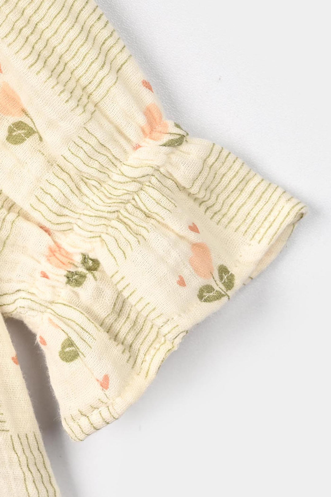 Infant Girls Gauze 2 Pc Suit - Bloom - Off White