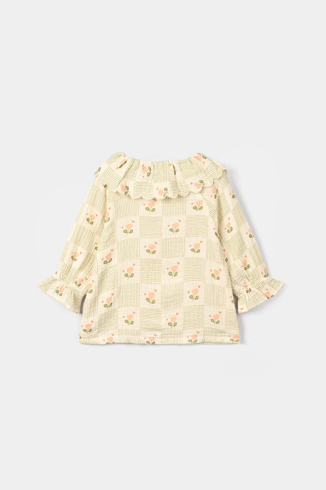 Infant Girls Gauze 2 Pc Suit - Bloom - Off White