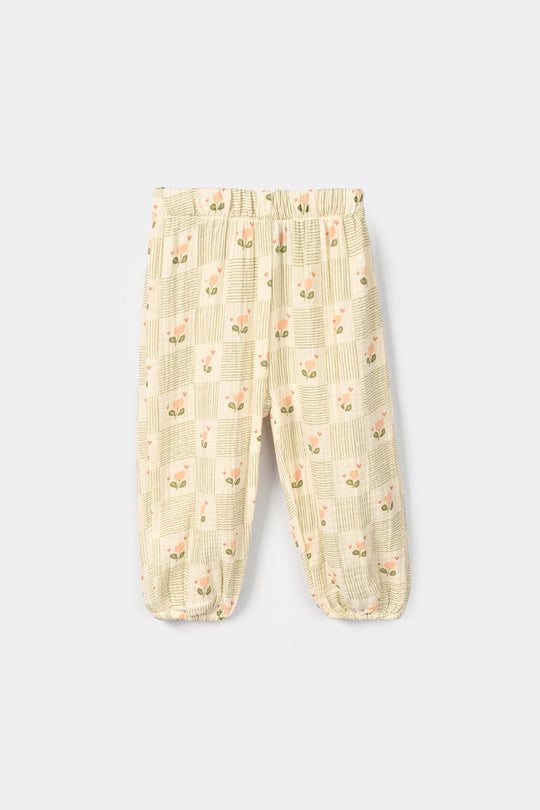 Infant Girls Gauze 2 Pc Suit - Bloom - Off White