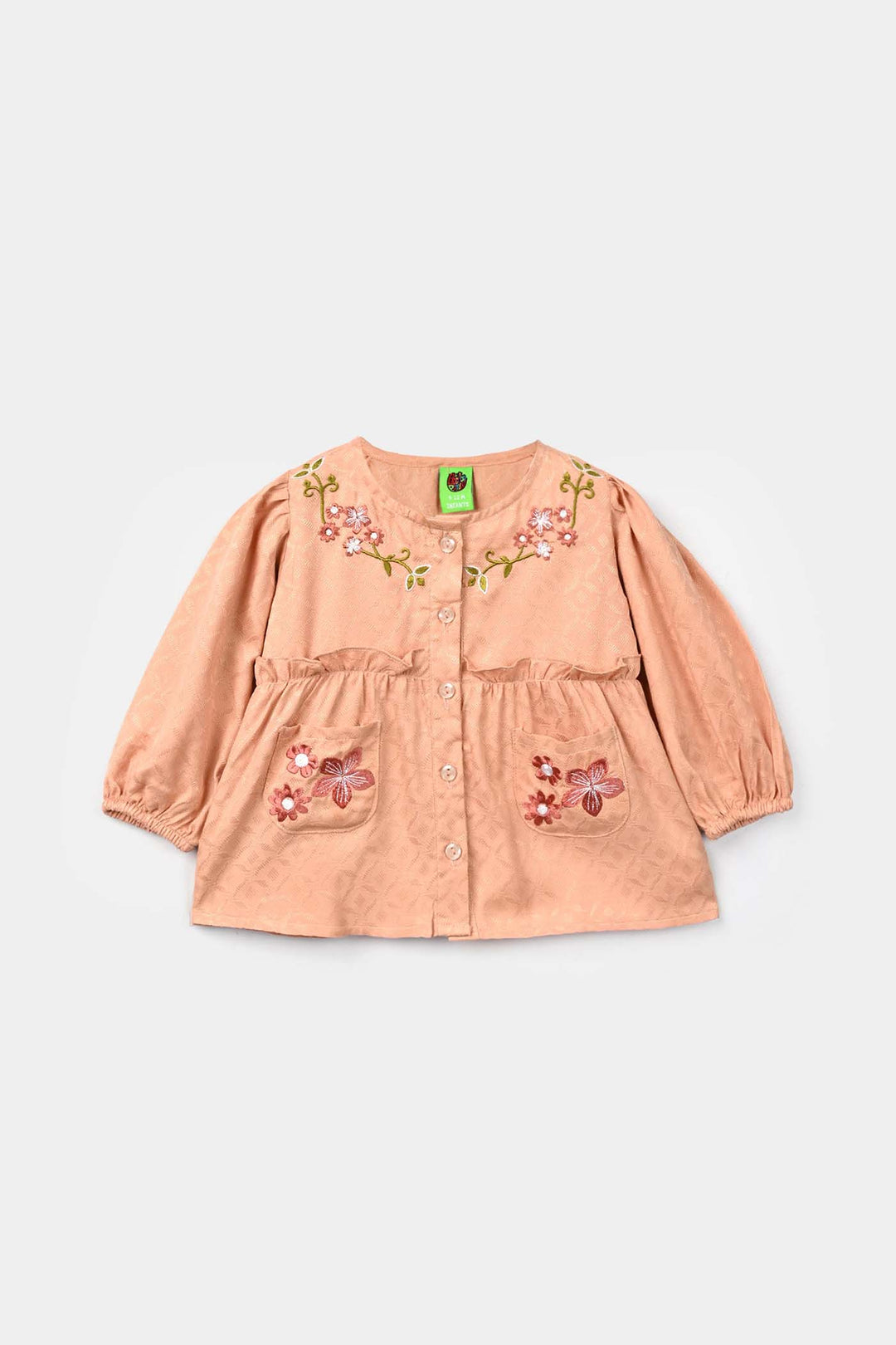Infant Girls Jacquard 2 Pc Suit Blush - Peach