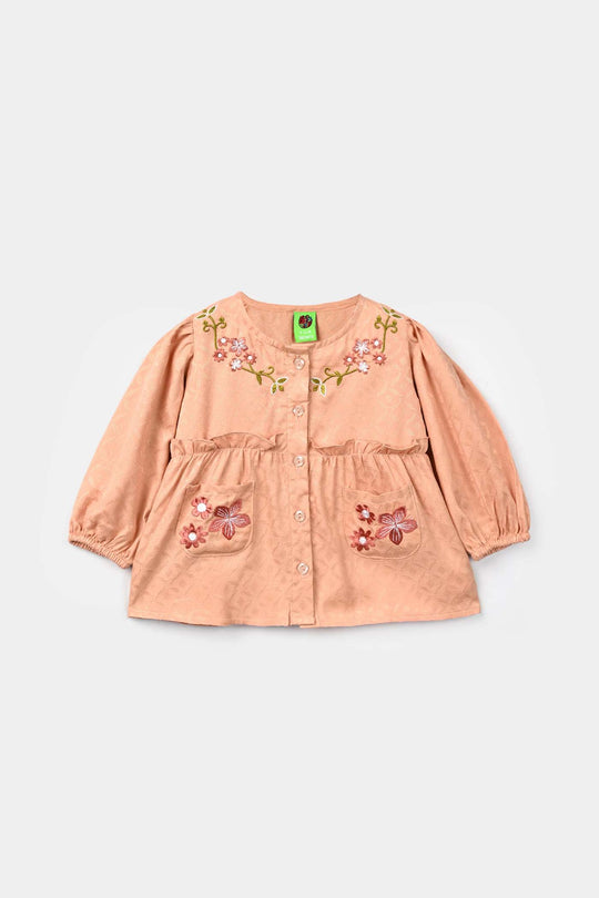 Infant Girls Jacquard 2 Pc Suit Blush - Peach