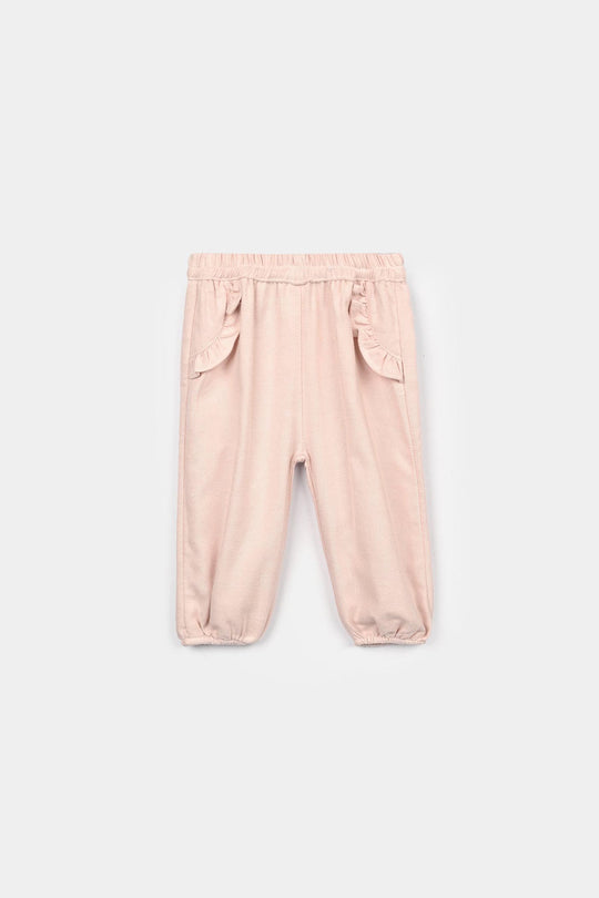 Infant Girls Flannel 2 Pc Suit - Butterfly - Light Pink
