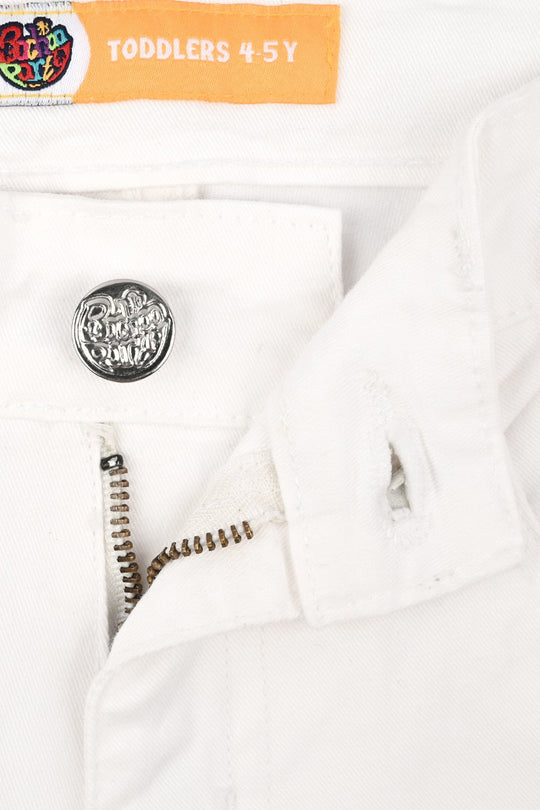 Boys Cotton Twill Basic Pant-White