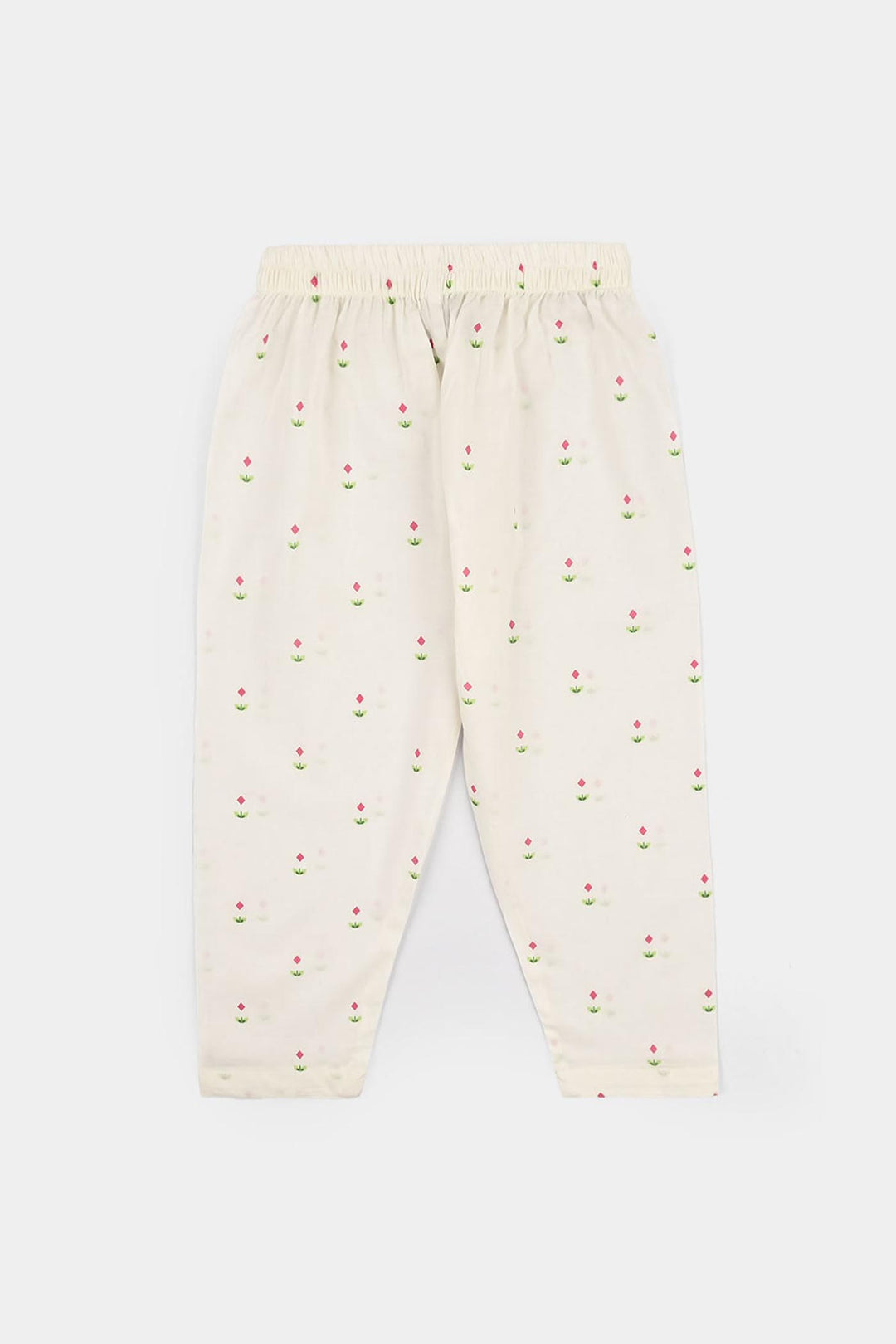 Girls Cotton Sitara 2-Piece Suit – White