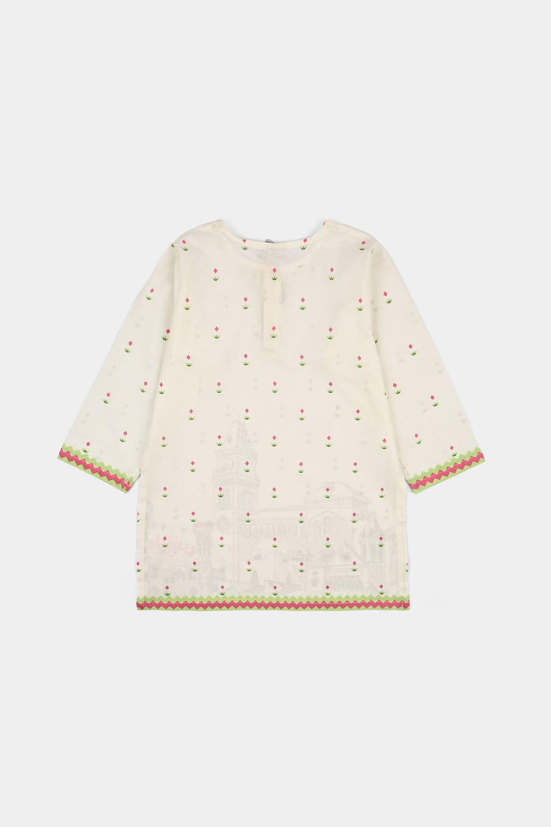 Girls Cotton Sitara 2-Piece Suit – White