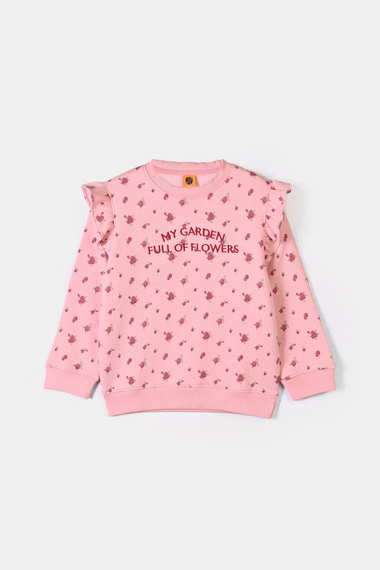 Girls Fleece 2 Piece Suit My Garden - Pink