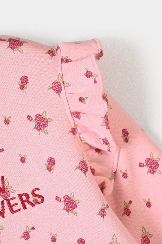 Girls Fleece 2 Piece Suit My Garden - Pink