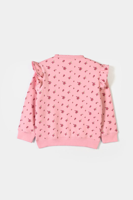 Girls Fleece 2 Piece Suit My Garden - Pink