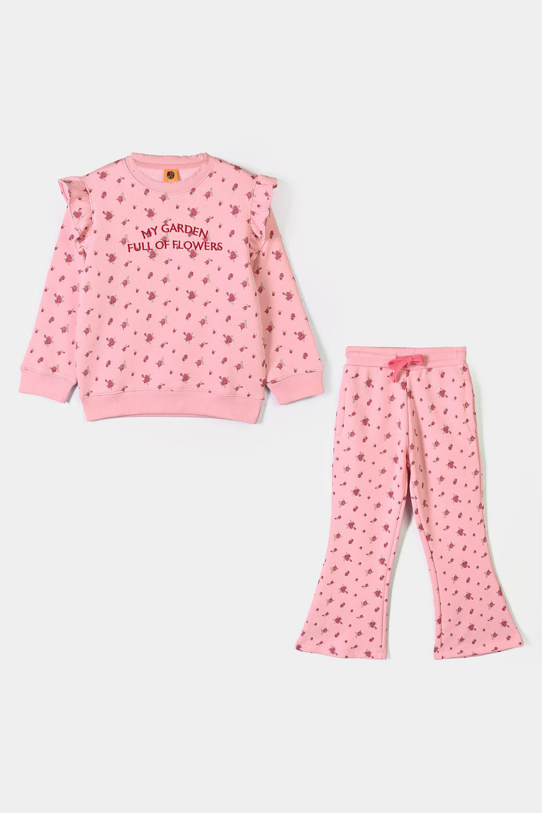 Girls Fleece 2 Piece Suit My Garden - Pink