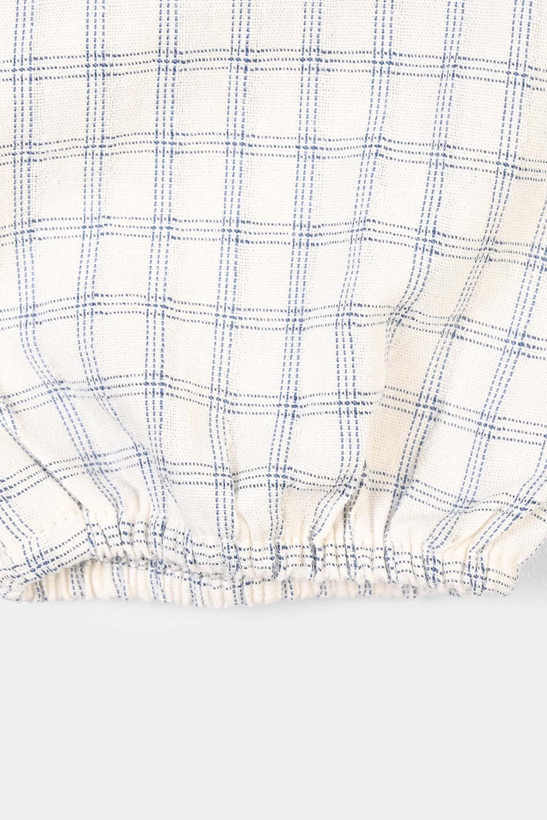 Infant Boys Yarn Dyed Woven Romper-Blue Checkered - White/Blue
