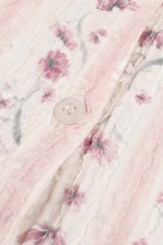 Infant Girls Jacquard Woven Romper - Lilac - Pink