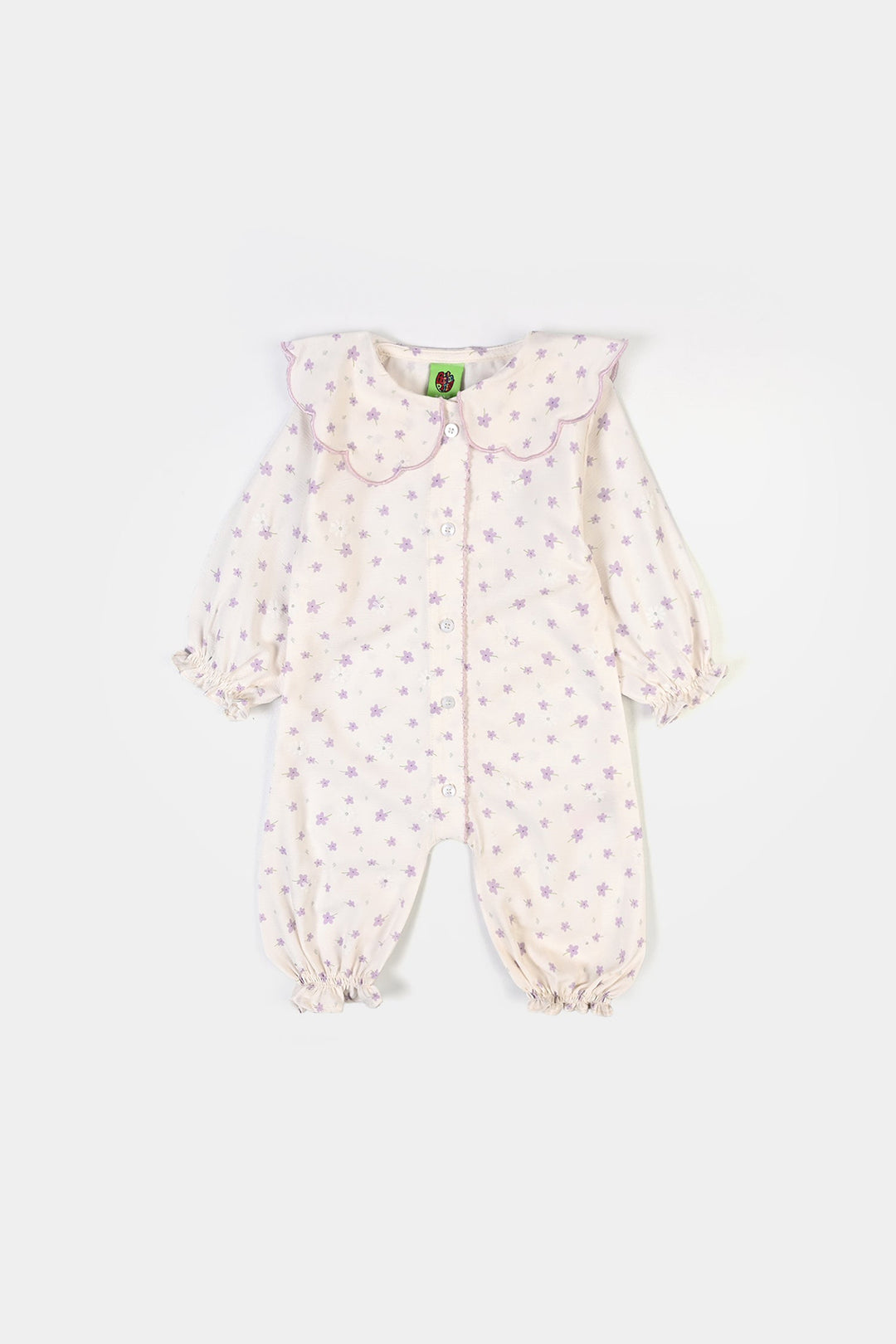 Infant Girls Seersucker Woven Romper-Bloom-White