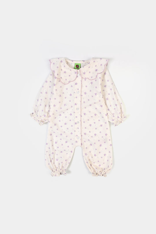 Infant Girls Seersucker Woven Romper-Bloom-White
