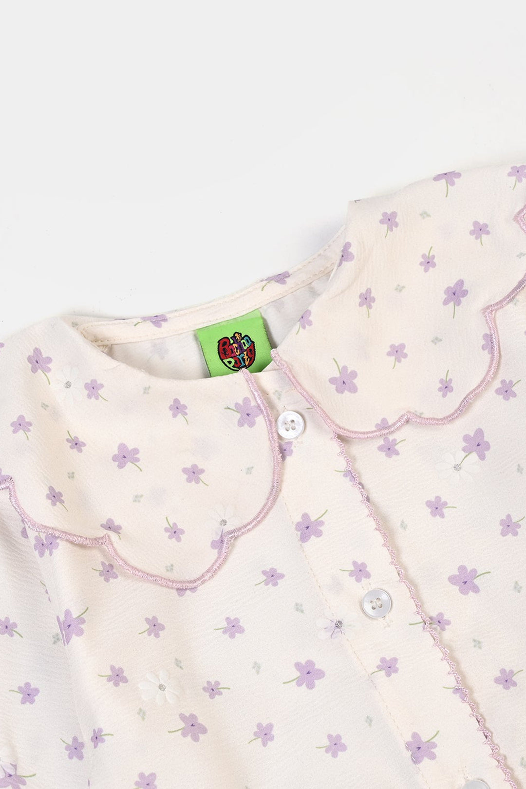 Infant Girls Seersucker Woven Romper-Bloom-White