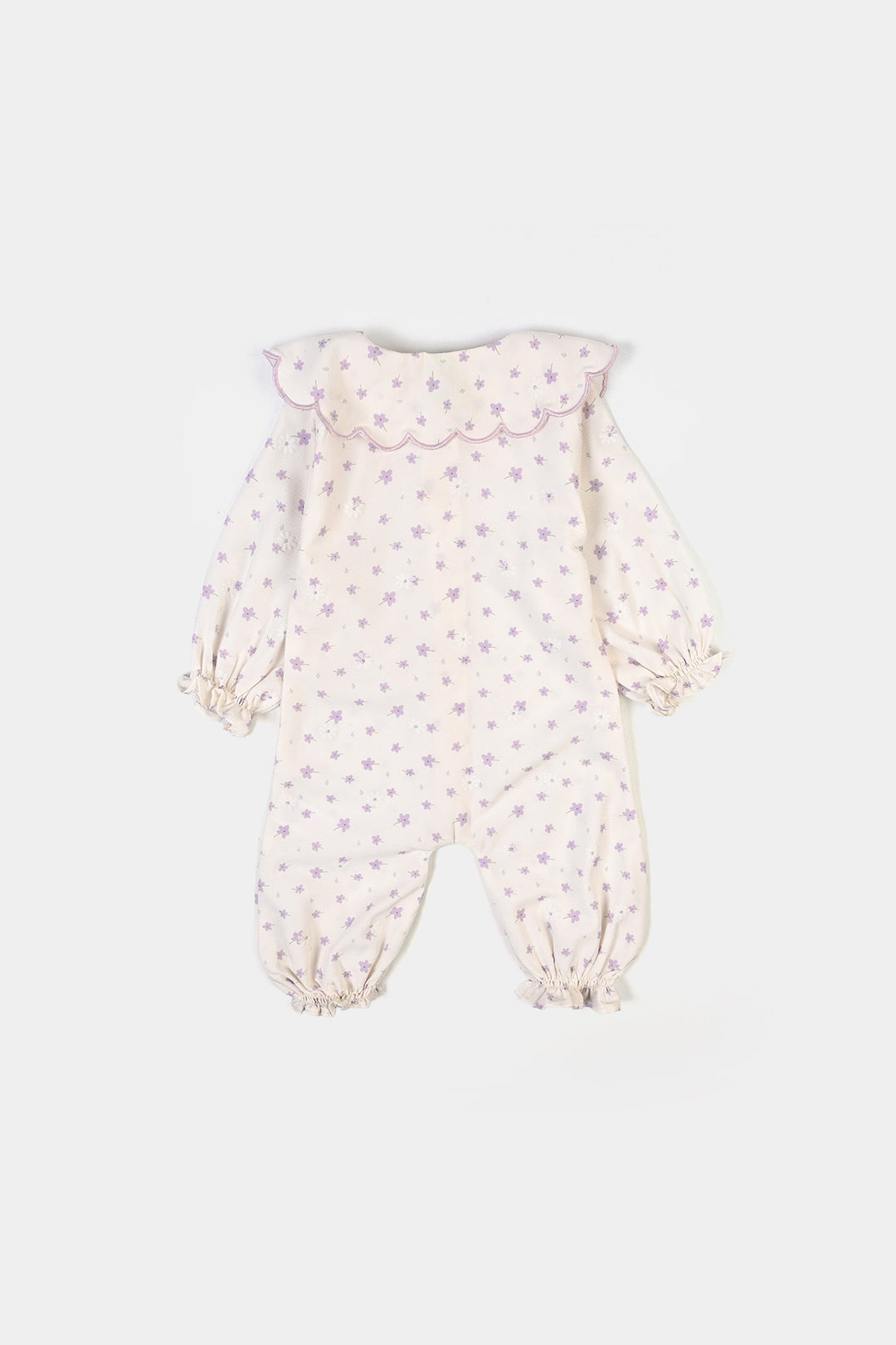 Infant Girls Seersucker Woven Romper-Bloom-White