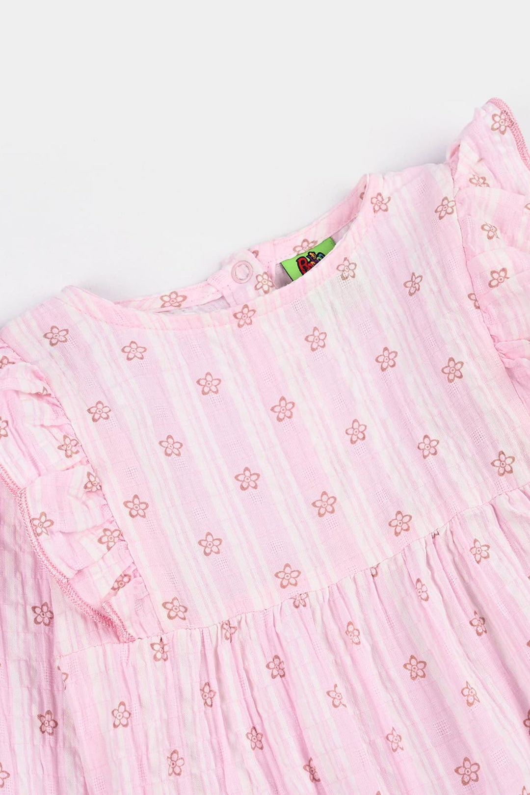 Infant Girls Seersucker Woven Romper - Little Flower - Pink