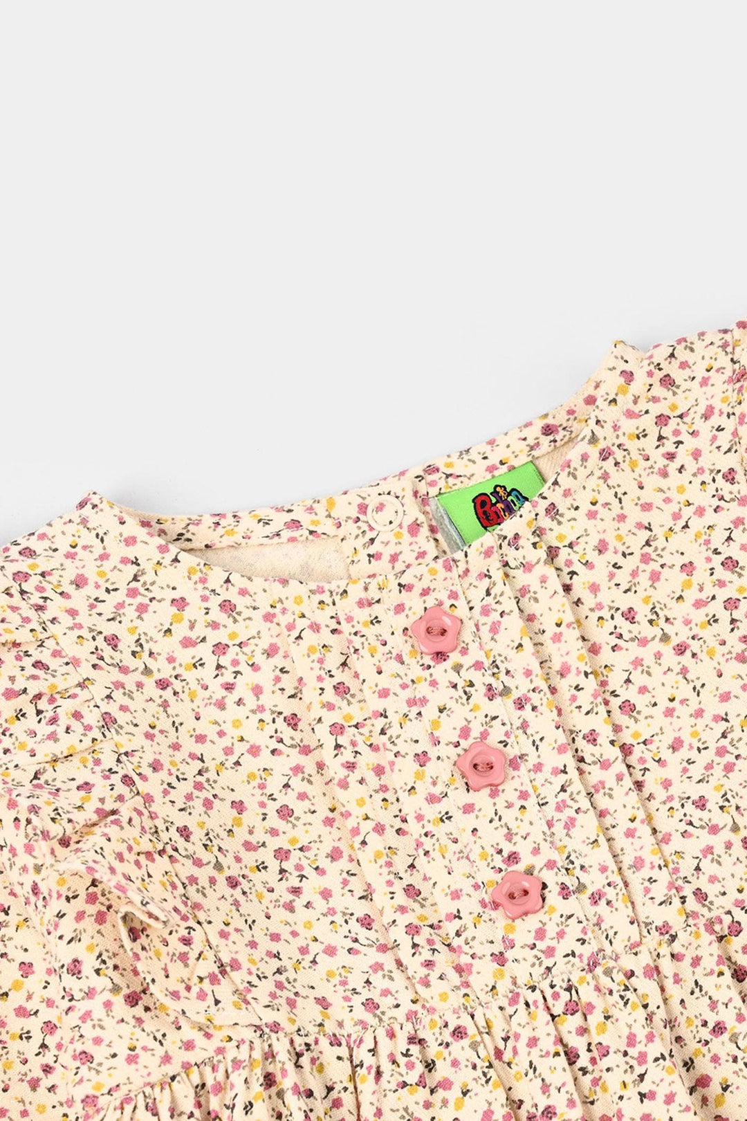 Infant Girls Cotton Woven Romper - Floral Multi