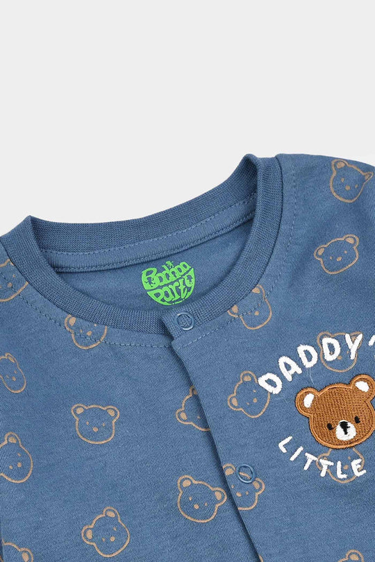 Infant Boys Cotton Interlock Knitted Romper Little Cub-Stellar