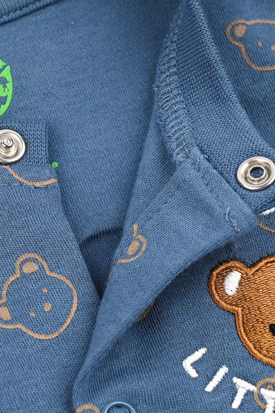 Infant Boys Cotton Interlock Knitted Romper Little Cub-Stellar