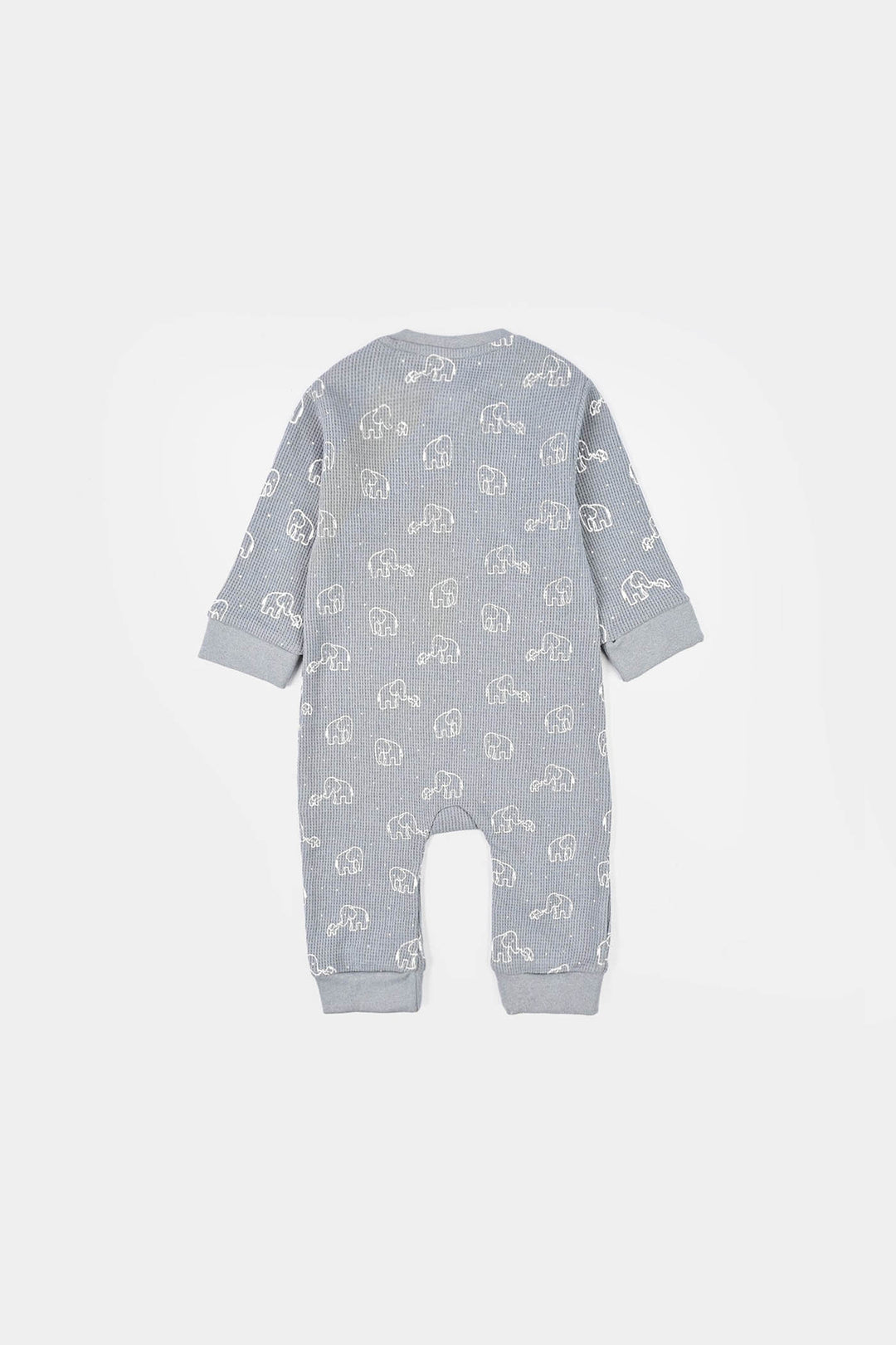 Infant Boys Thermal Knitted Romper Elephant - Grey