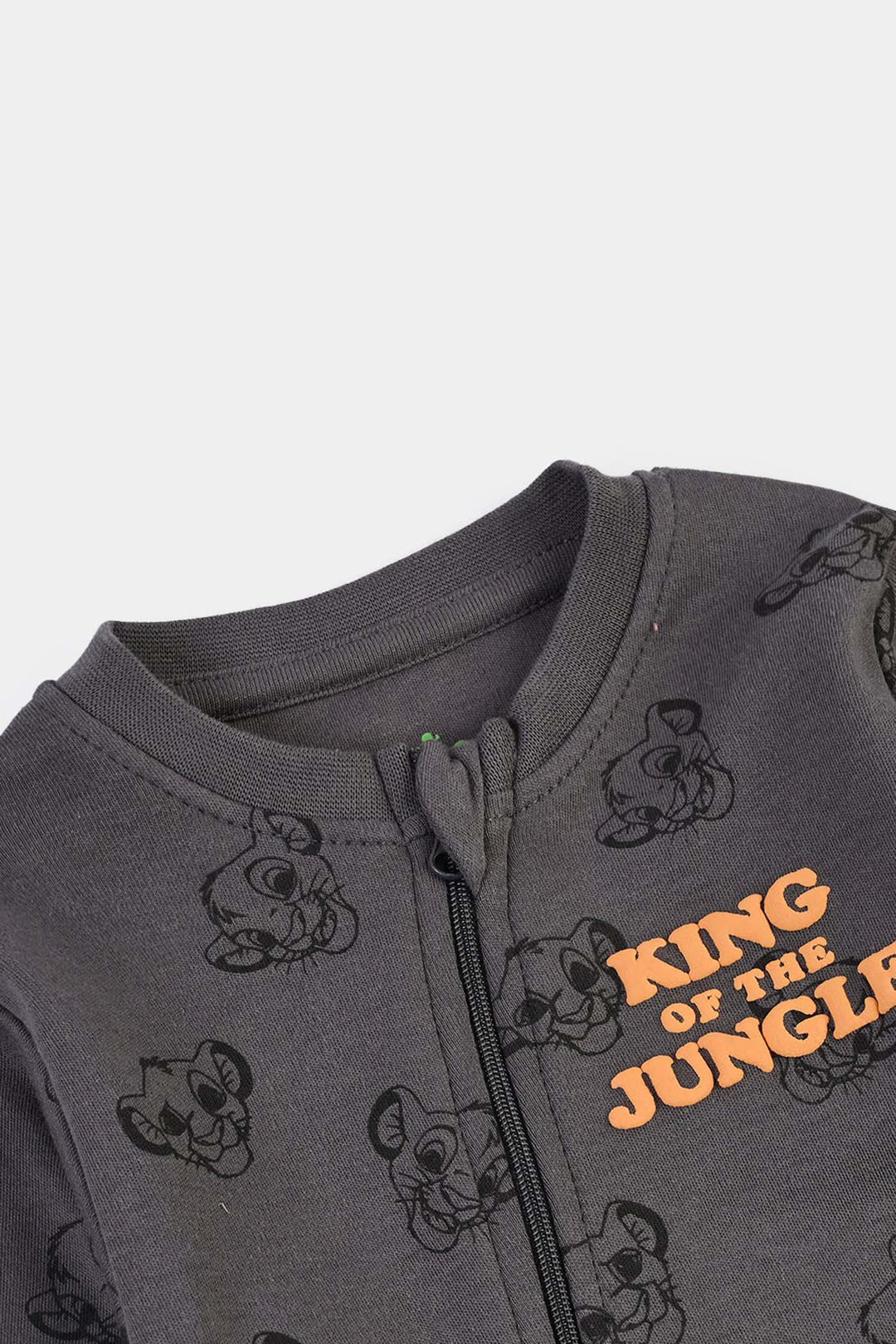 Infant Boys Cotton Interlock Knitted Romper-GREY