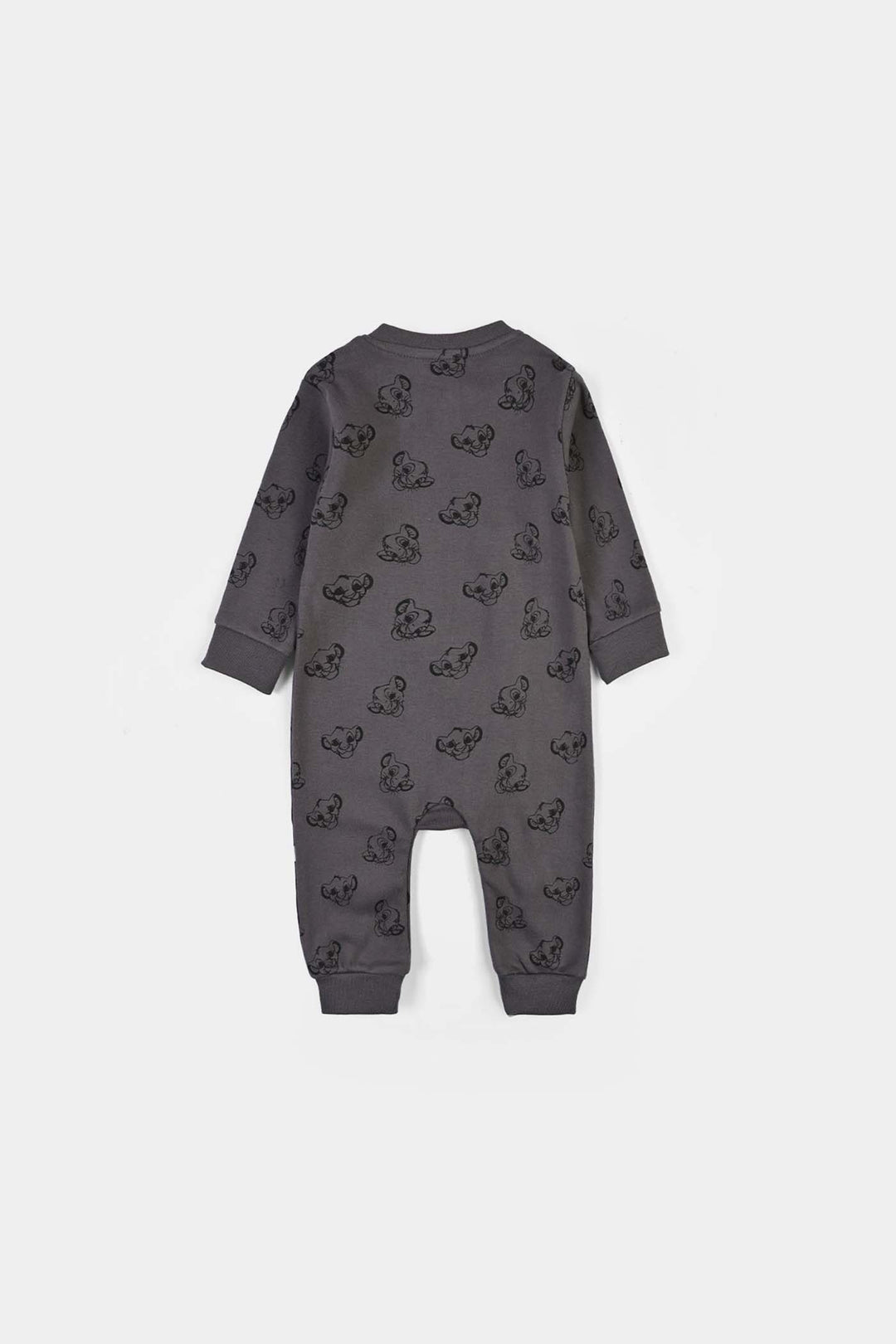 Infant Boys Cotton Interlock Knitted Romper-GREY