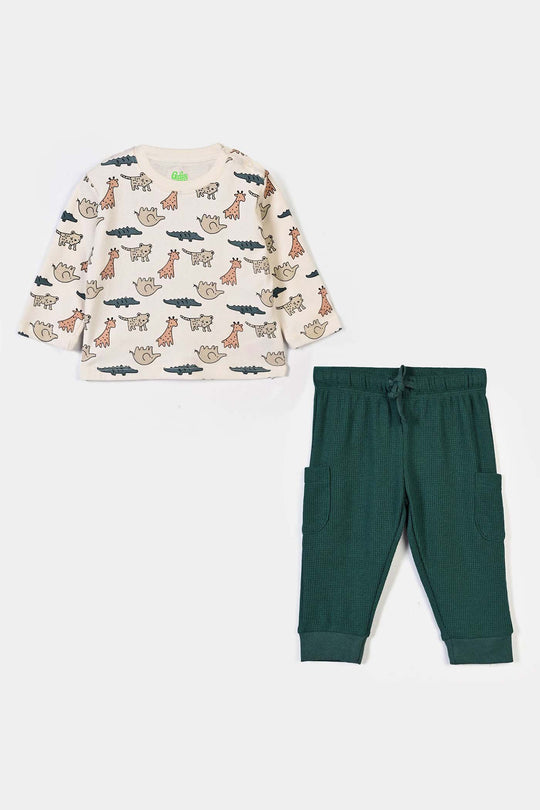 Infant Boys Cotton Interlock Knitted Suit My Friends