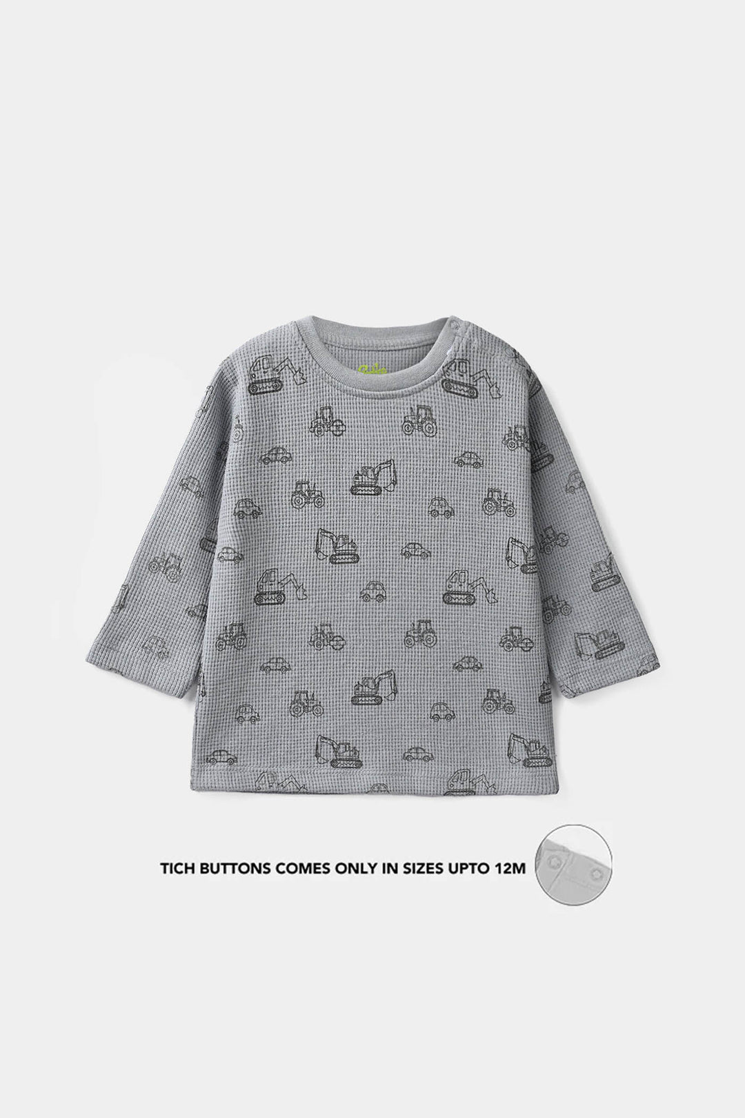 Infant Boys Thermal Knitted Suit Happy - Grey