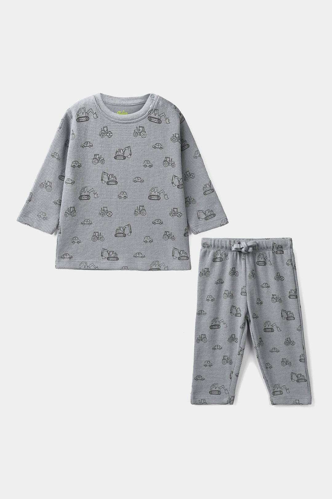 Infant Boys Thermal Knitted Suit Happy - Grey