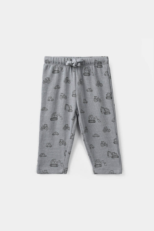 Infant Boys Thermal Knitted Suit Happy - Grey