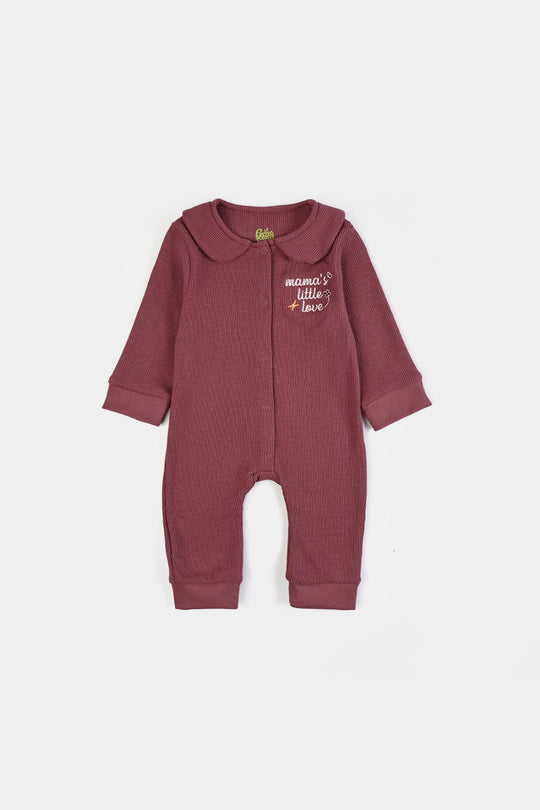 Infant Girls Thermal Knitted Romper MAMA LITTLE LOVE-Purple