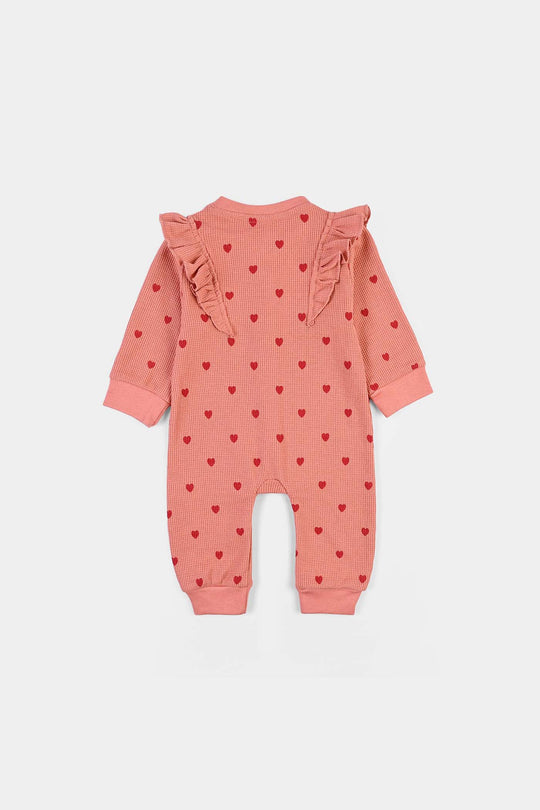 Infant Girls Thermal Knitted Romper Sweet Heart