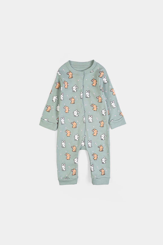 Infant Girls Cotton Interlock Knitted Romper Rabbits
