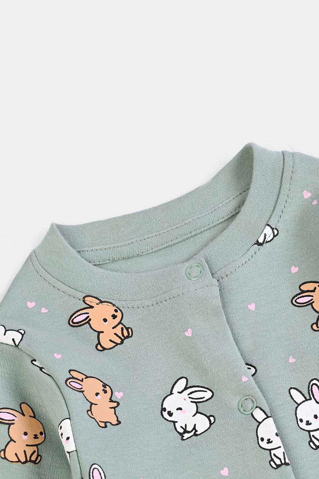 Infant Girls Cotton Interlock Knitted Romper Rabbits