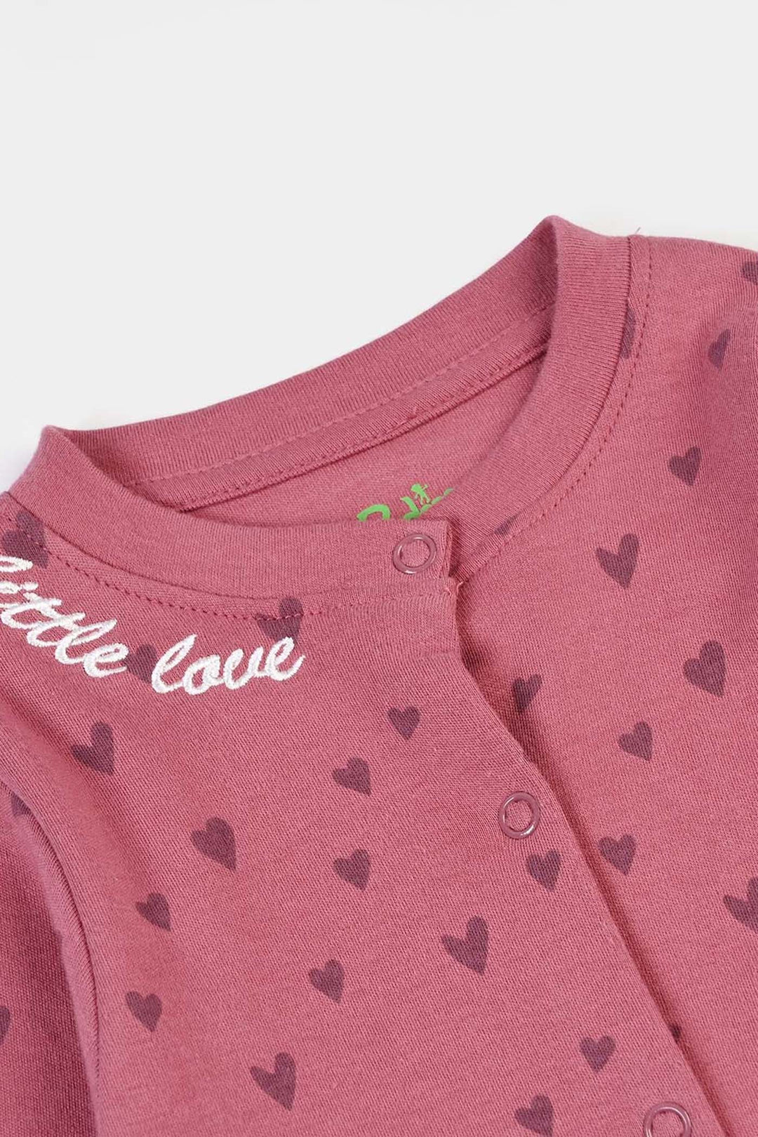 Infant Girls Cotton Interlock Knitted Romper Lovely-Rose.Wine