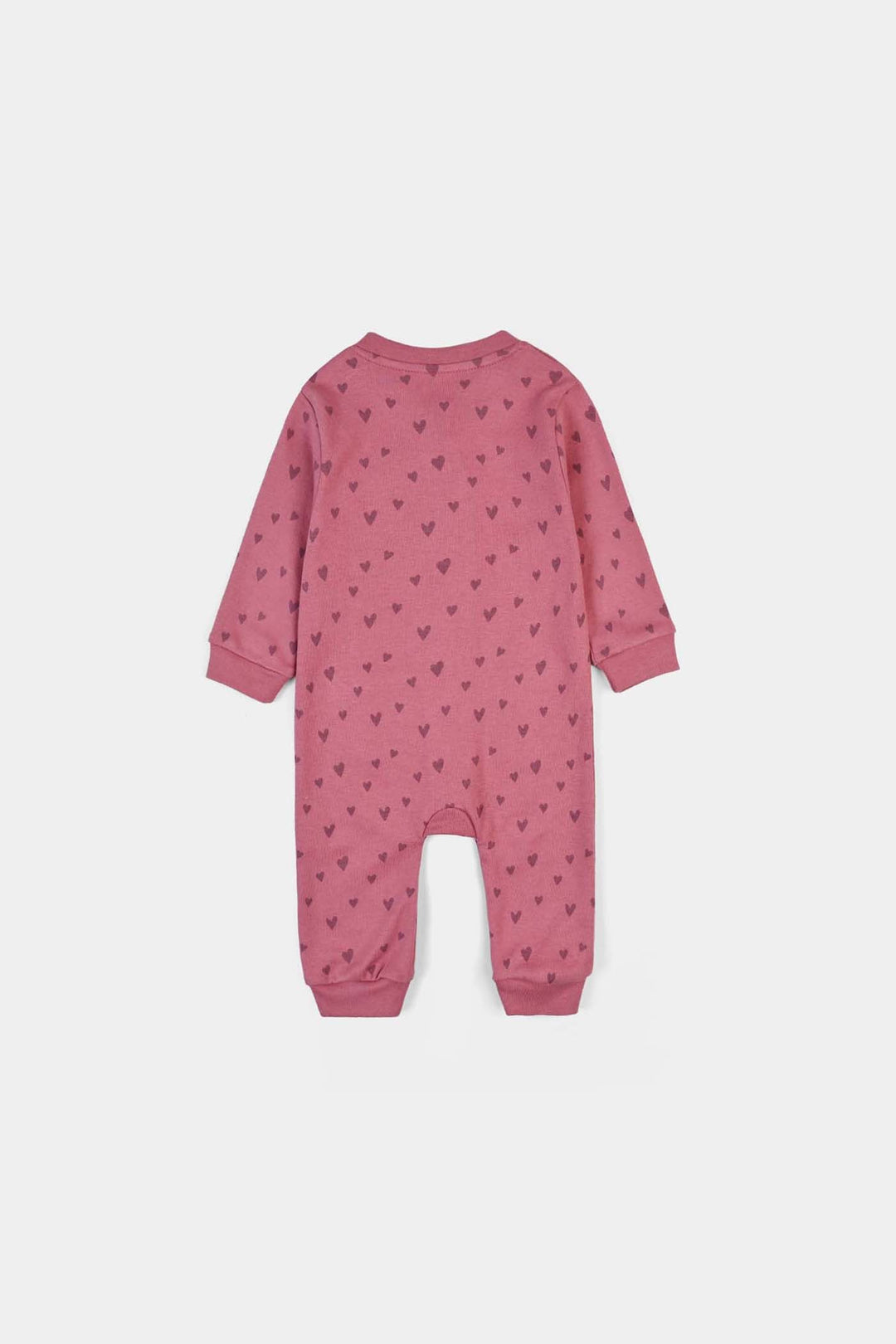 Infant Girls Cotton Interlock Knitted Romper Lovely-Rose.Wine