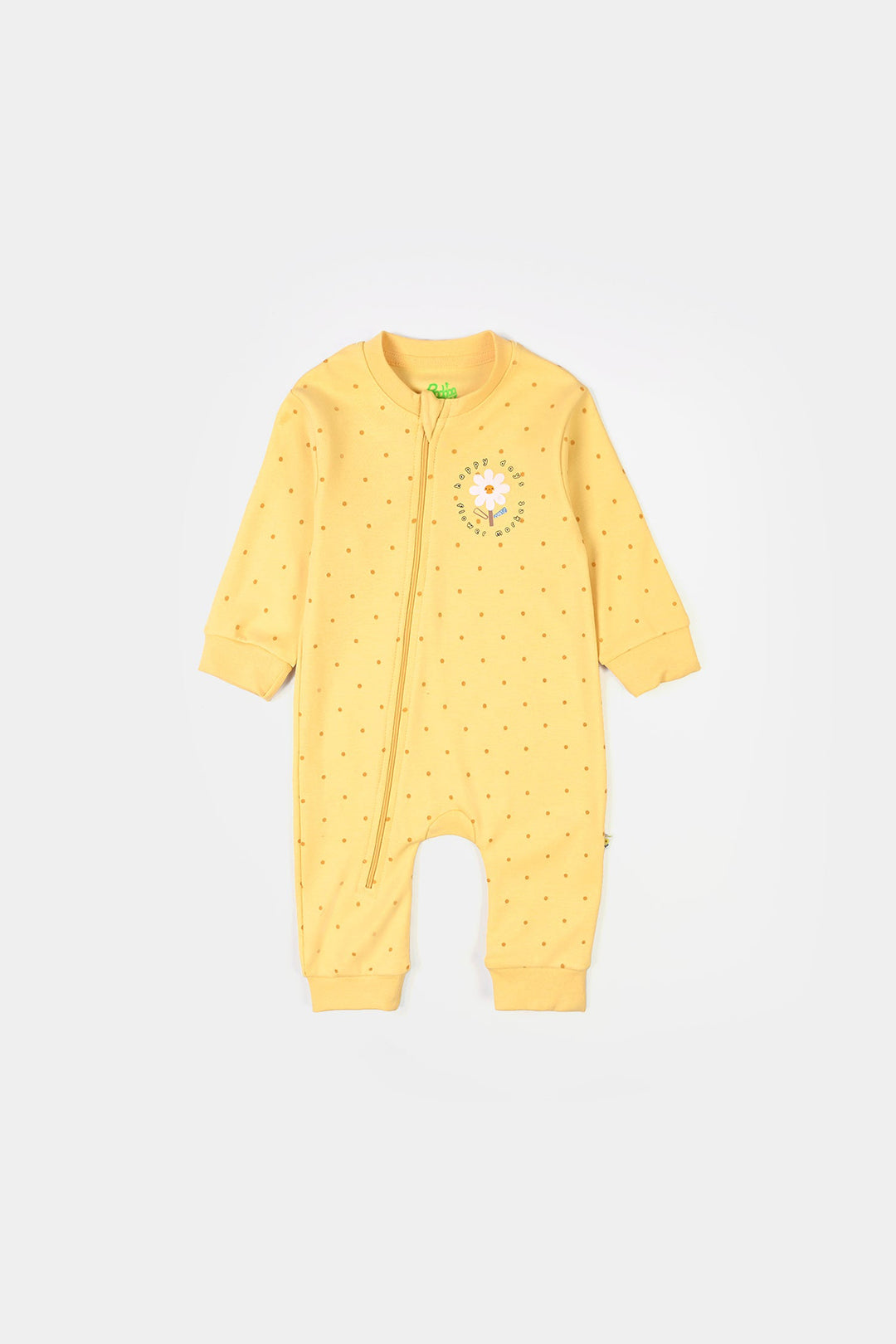 Infant Girls Cotton Interlock Knitted Romper HAPPY DAYS-Yellow